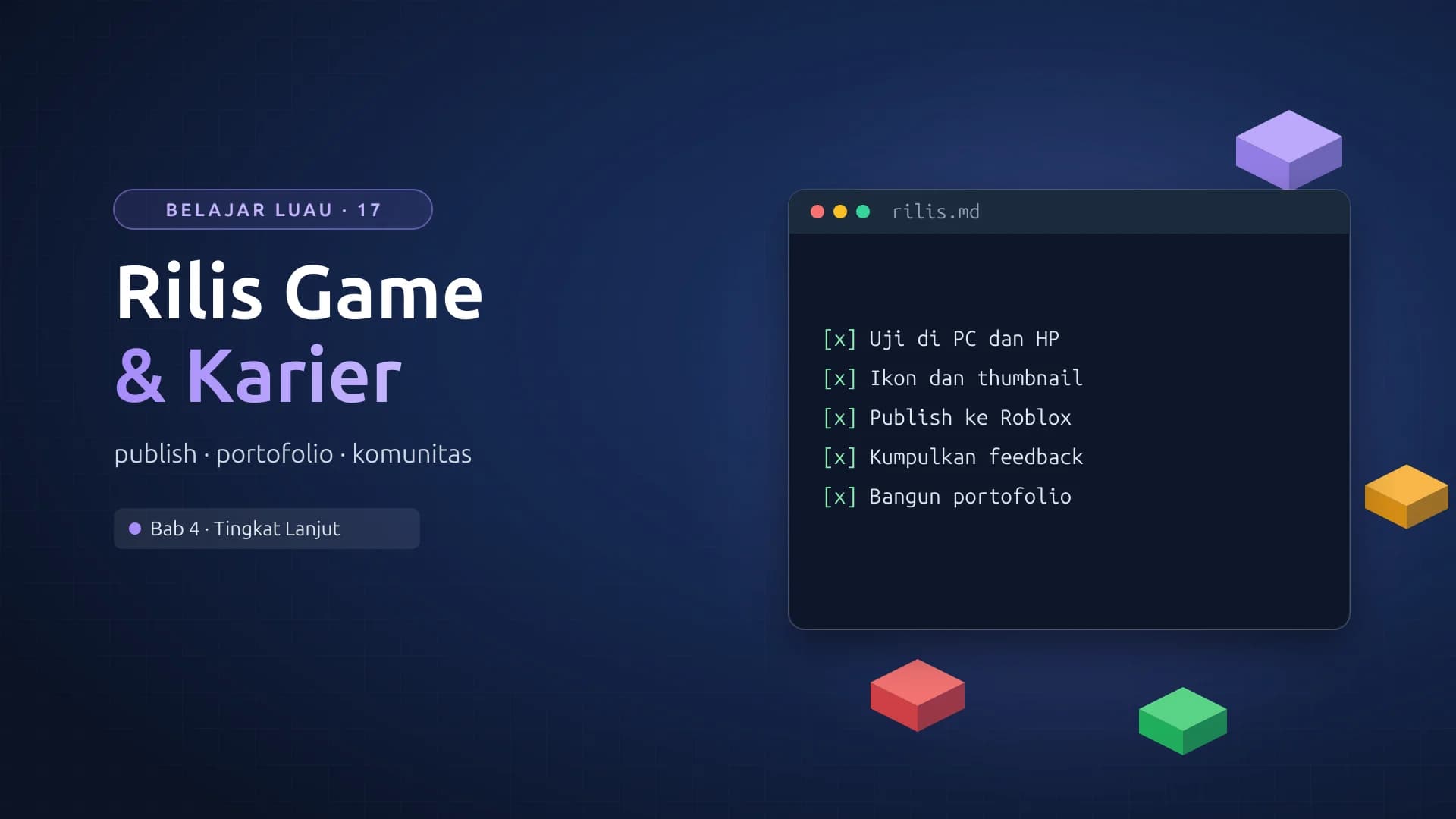 Cover for Belajar Luau 17: Merilis Game dan Memulai Karier