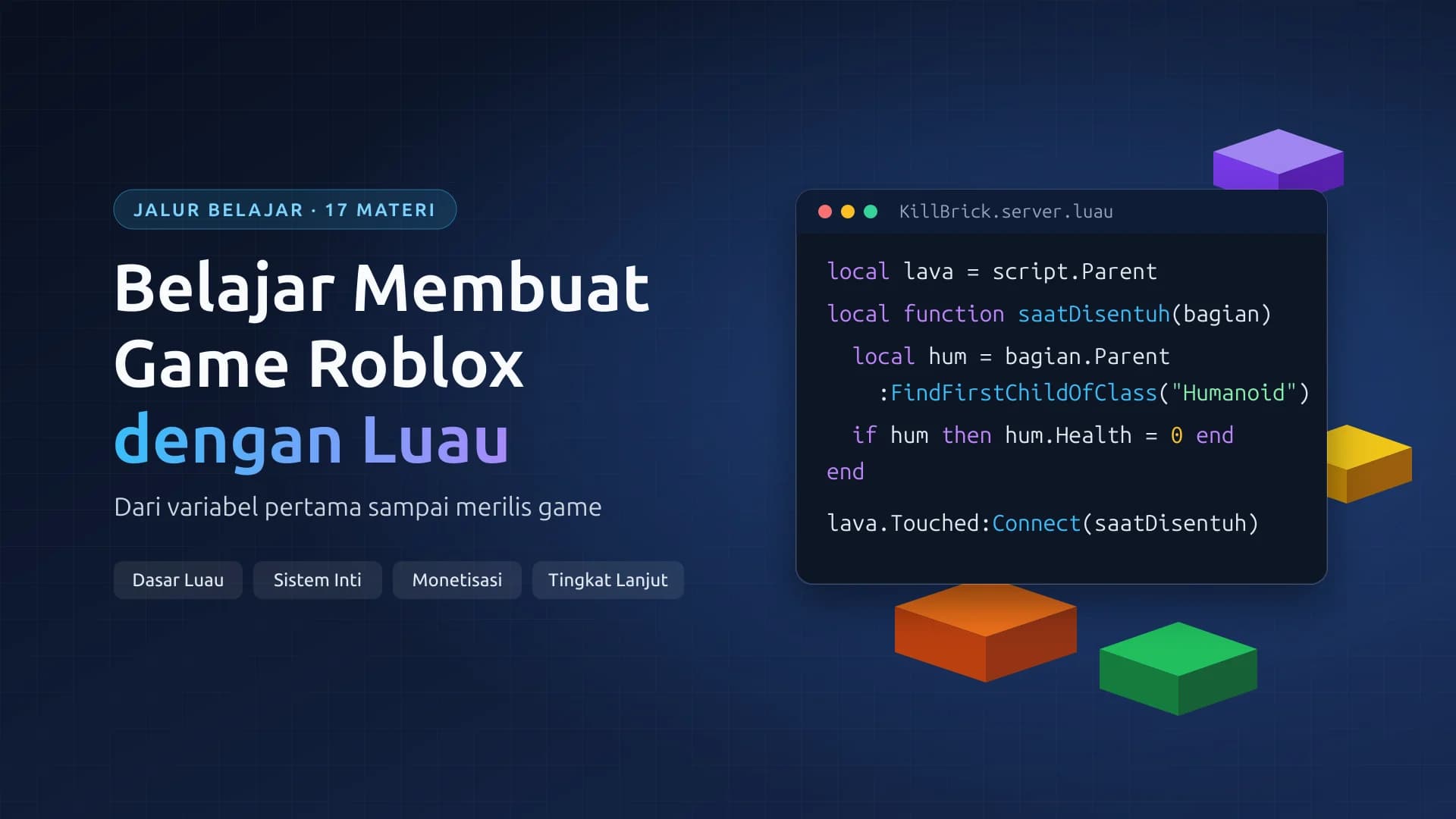 Cover for Belajar Membuat Game Roblox dengan Luau